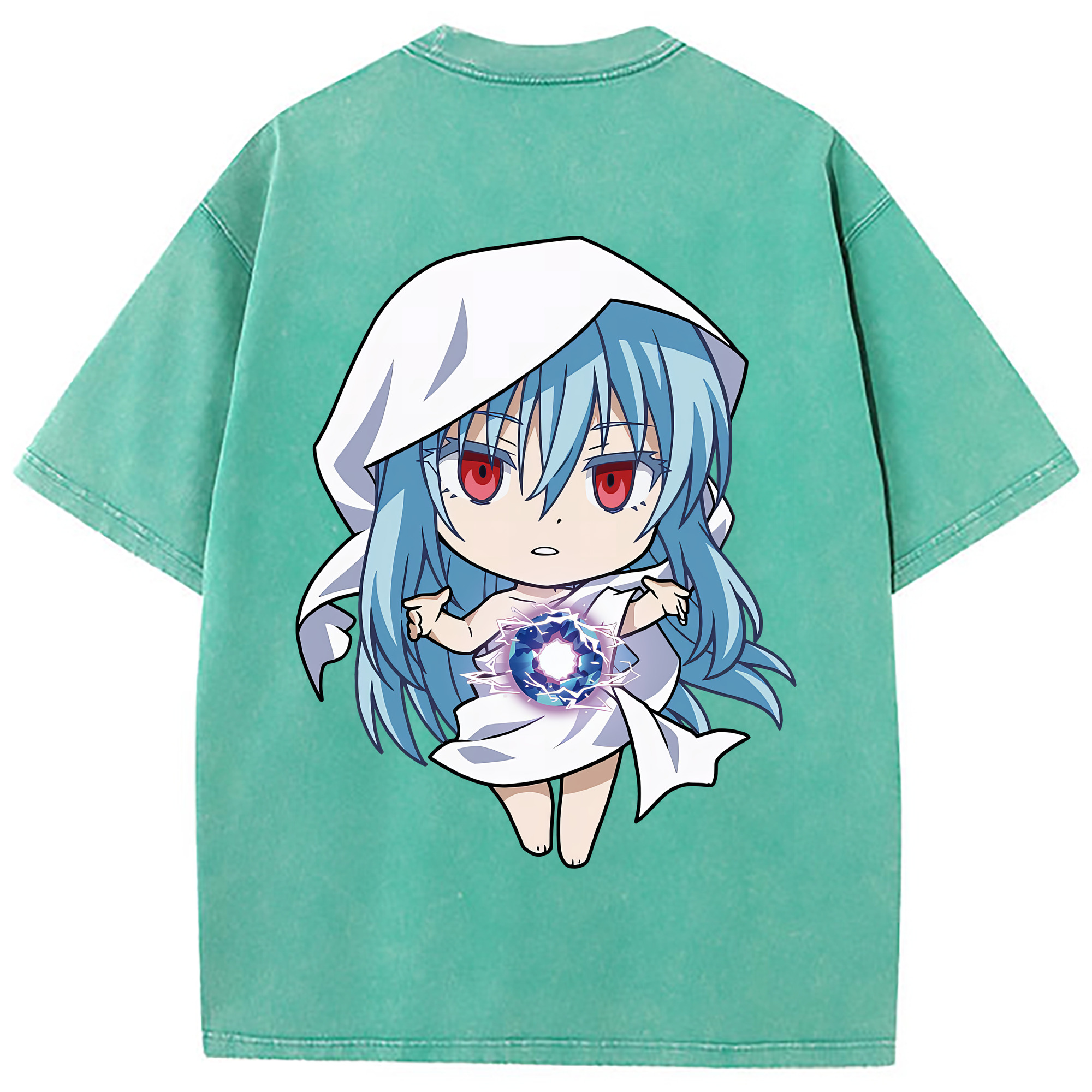 （画像用） 転スラ Regarding Reincarnated to Slime 綿100% ヴィンテージ風 半袖Tシャツ（背面プリント）